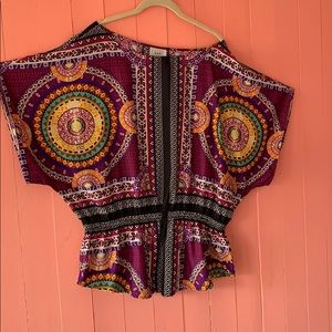 Eci tribal print blouse